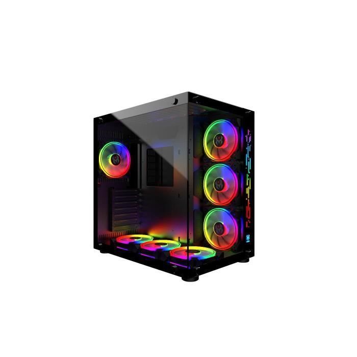 MRED - ATX Gaming PC-chassi - Svart RGB Crystal Sea