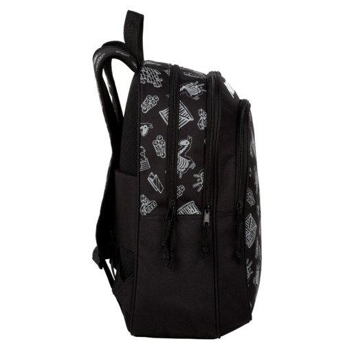  Mochila Escolar Fortnite Dark Black Doblecompartimento Adaptowalne Carro