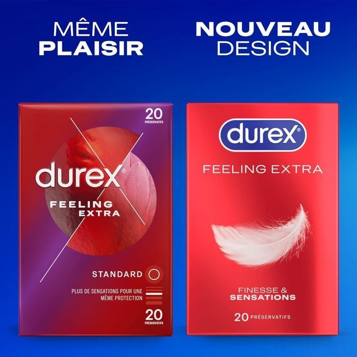 Kopie von Durex - Lot de 60 Préservatifs Feeling Extra - Fins & Extra Lubrifiés - 3x20 pièces #1