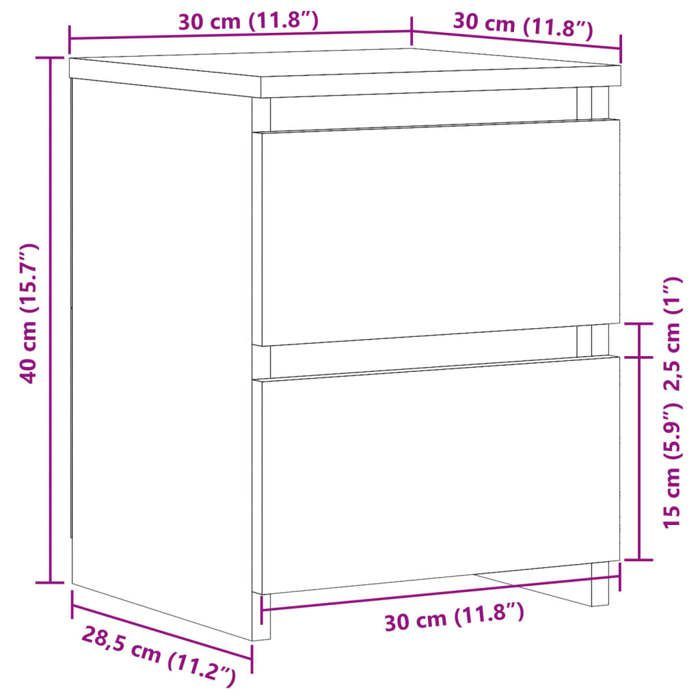vidaXL Tables de chevet 2 pcs vieux bois 30x30x40 cm bois d'ingénierie, armoire de chevet, armoire latérale, table de nuit, 855847
