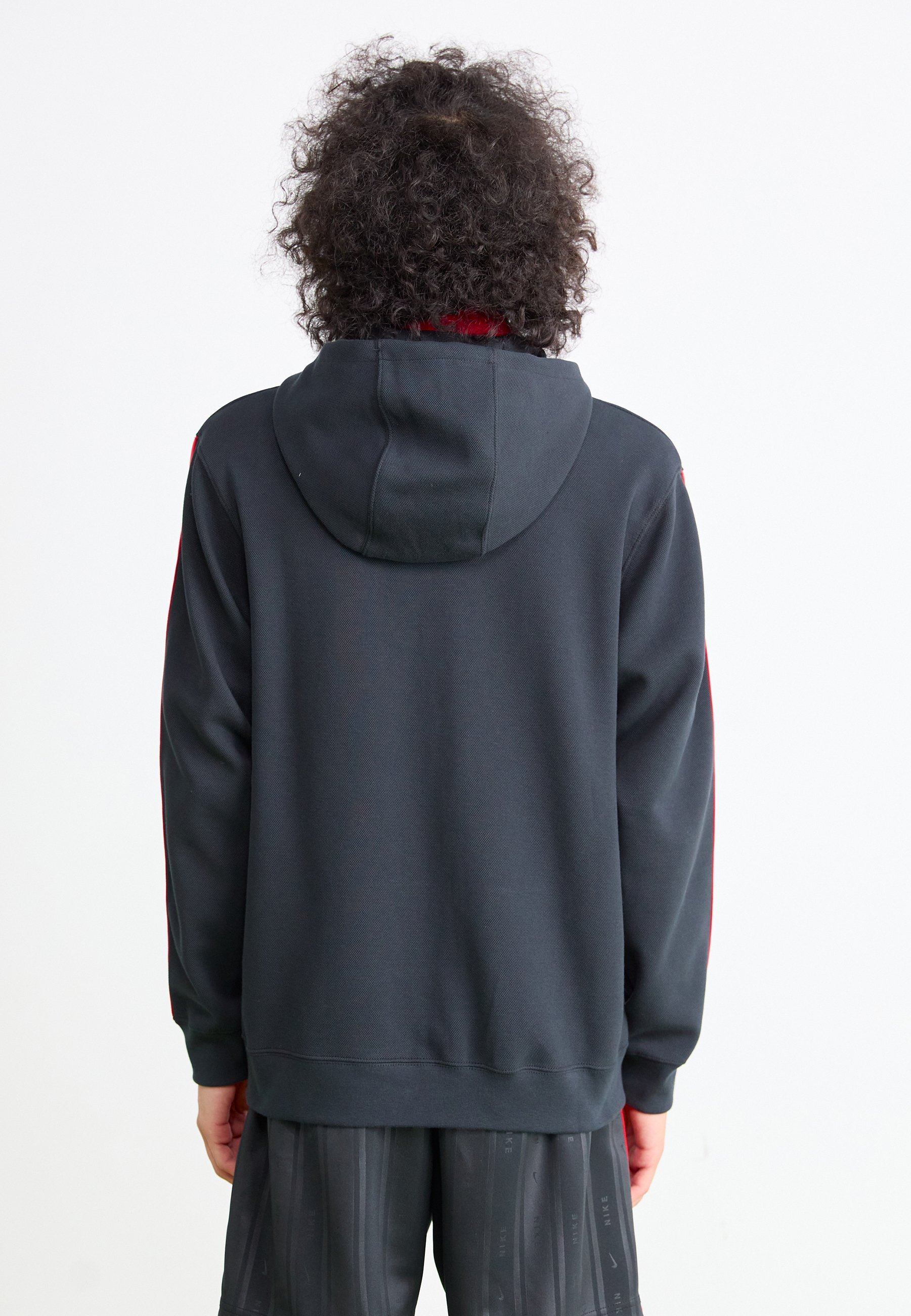 Nike Sportswear HOOD - Cipzáras pulóver - fekete/világos bíbor