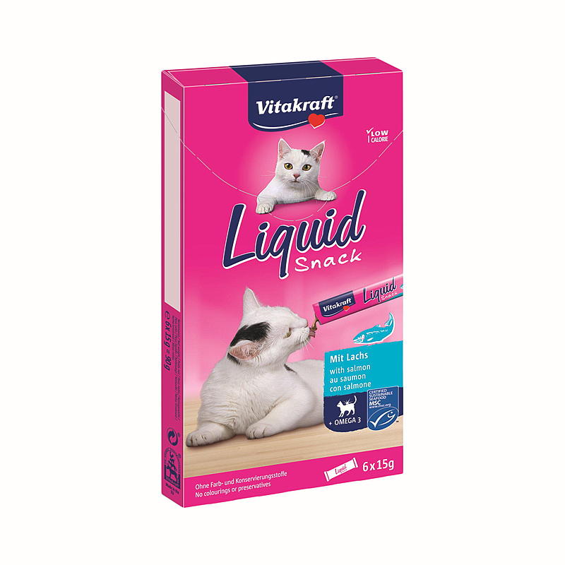 Vitakraft Kattesnacks 6x15g Flytende Laks Vitakraft