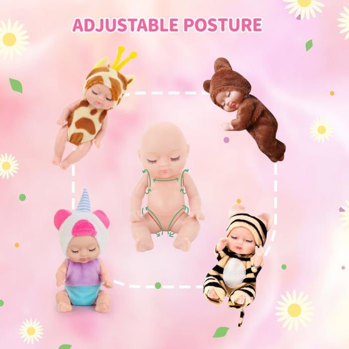 Reborn Doll - Set of 8 Mini Dolls - Washable PVC - Preschool Toys - Unisex - 1 to 15 months