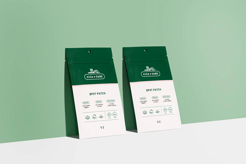 Adesivos Cica Spot Patch da VT Cosmetics para pele problemática.