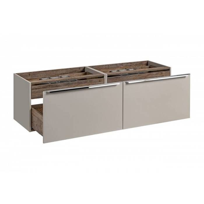 Mască de baie cu chiuvetă dublă de 180 cm + 5 piese - Rosario Taupe