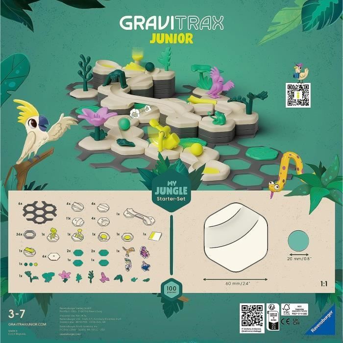 Gravitrax Junior - Mijn Jungle Startset 97 onderdelen - Knikkerbaan - Creatief Bouwspel - Ravensburger - Vanaf 3 jaar