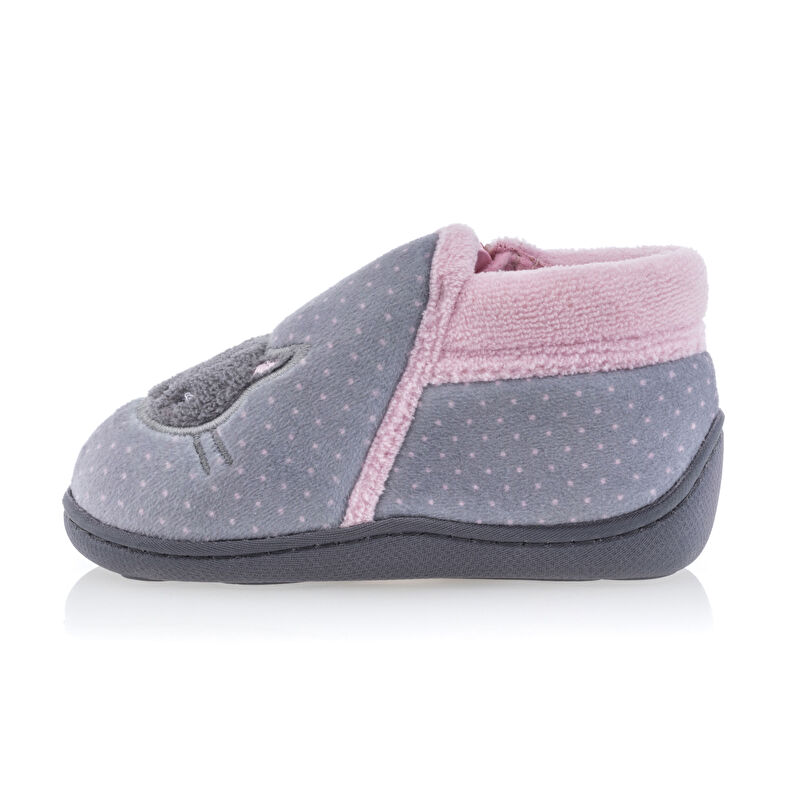 Pantufas cinza para bebê menina