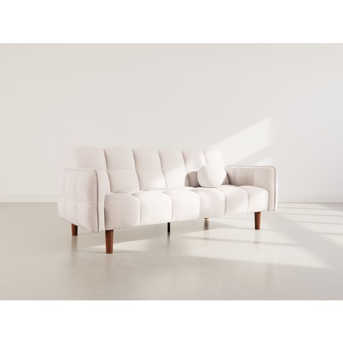 Adam - Canapé convertible clic-clac 2 places en tissu texturé - Beige