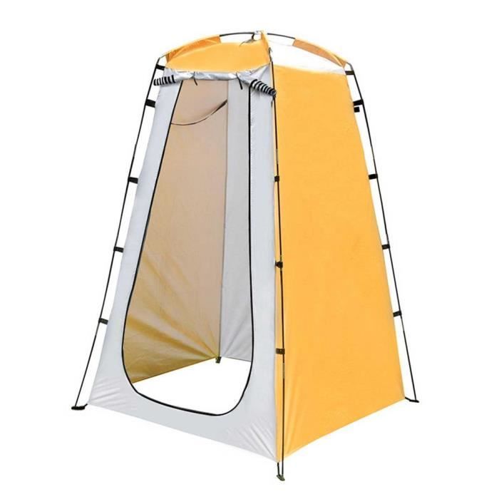 Equipo de camping, tienda de baño móvil, tienda de baño con vestidor, inodoro, vestuario, camping, soporte - Amarillo [B878]