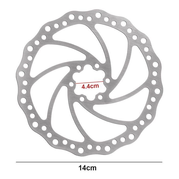 Disco de freno para bicicleta de 140 mm, 1 pieza, acero inoxidable, 6 orificios, universal.