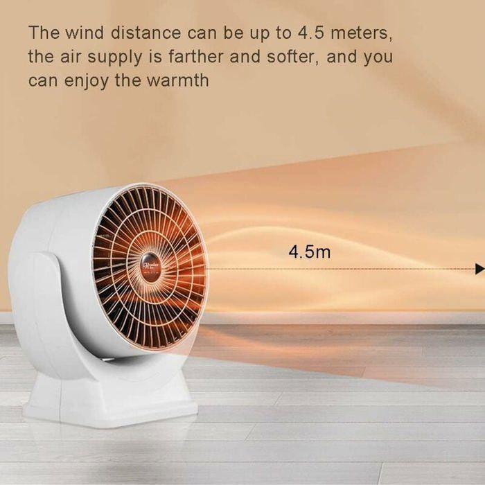 Calefactor auxiliar silencioso de 800 W, calefactor portátil con ventilador, mini calefactor portátil con termostato, para oficina (blanco)