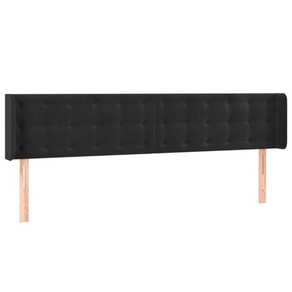 Wezgłowie Czarny 203 x 16 x 78/88 cm Aksamit vidaXL