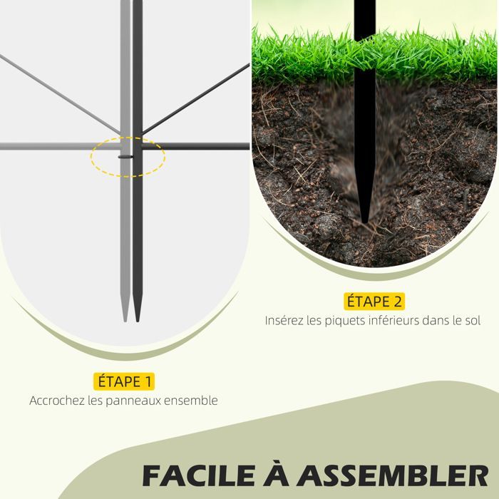 Recinzione da giardino - Outsunny - set di 5 pannelli decorativi in metallo con ornamenti - metallo - 305x62 cm - nero