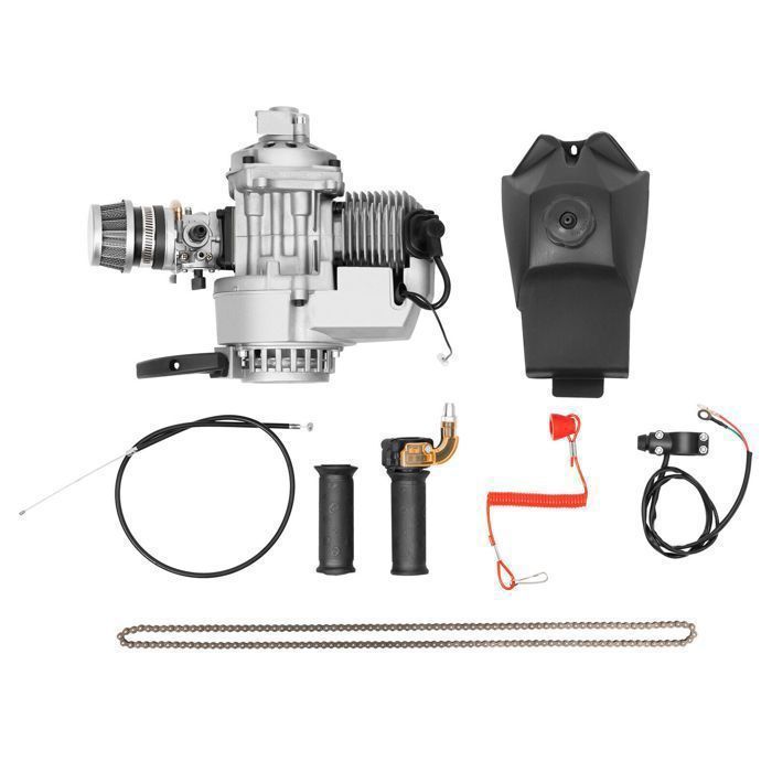 Kit de motor - Mini motor de 49 cc y 2 tiempos para minimoto, minimoto de cross, ATV, scooter - Motor de gasolina monocilíndrico refrigerado por aire