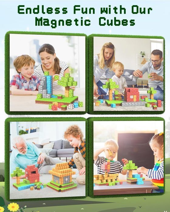 100 pezzi di blocchi magnetici per costruzioni per bambini, costruisci il tuo mondo magnetico, giochi magnetici per bambini dai 3 agli 8 anni