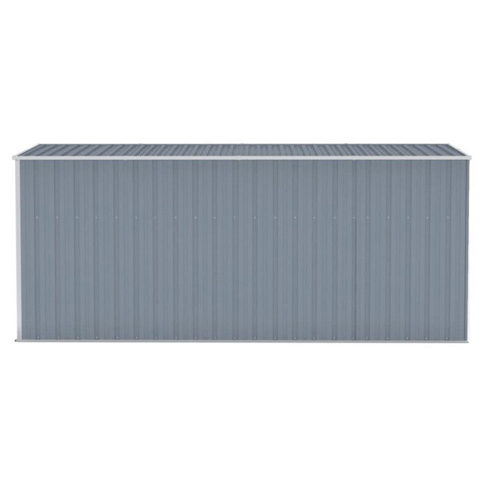 Caseta de jardín mural vidaXL, gris, 118 x 382 x 178 cm, acero galvanizado
