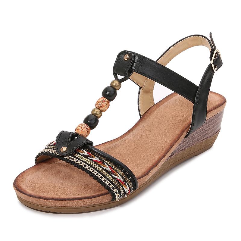 Sandali da donna con zeppa, scarpe casual da donna con punta aperta, scarpe romane, sandali gladiatore, scarpe da donna