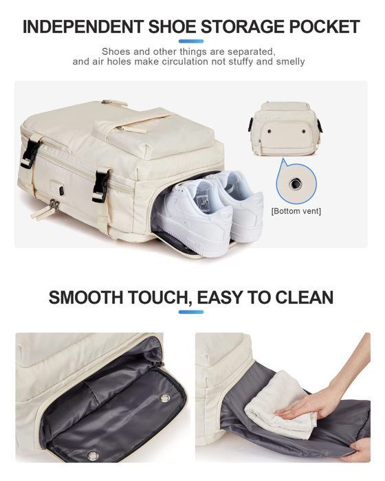 Cabin Travel Backpack 43x20x30cm for Ryanair - Women's/Men's Travel Bag - Cabin Luggage - 20L Backpack with Anti-Theft Pouch