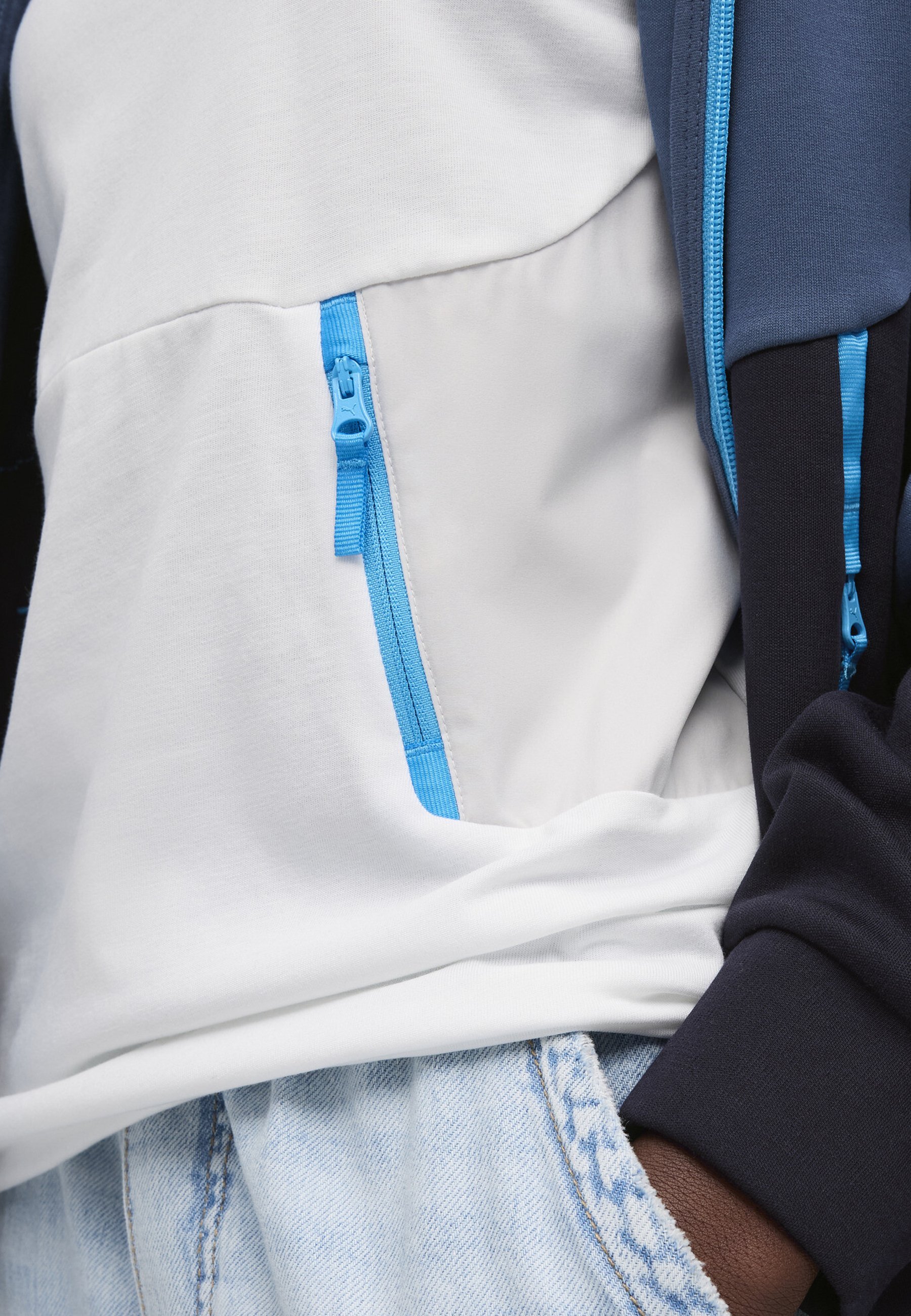 Puma OLYMPIQUE DE MARSEILLE POCKET - Majica s printom - bijelo-azurno plava