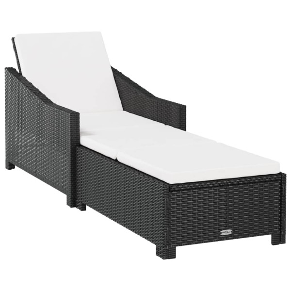 Leżak Czarny  rattan vidaXL