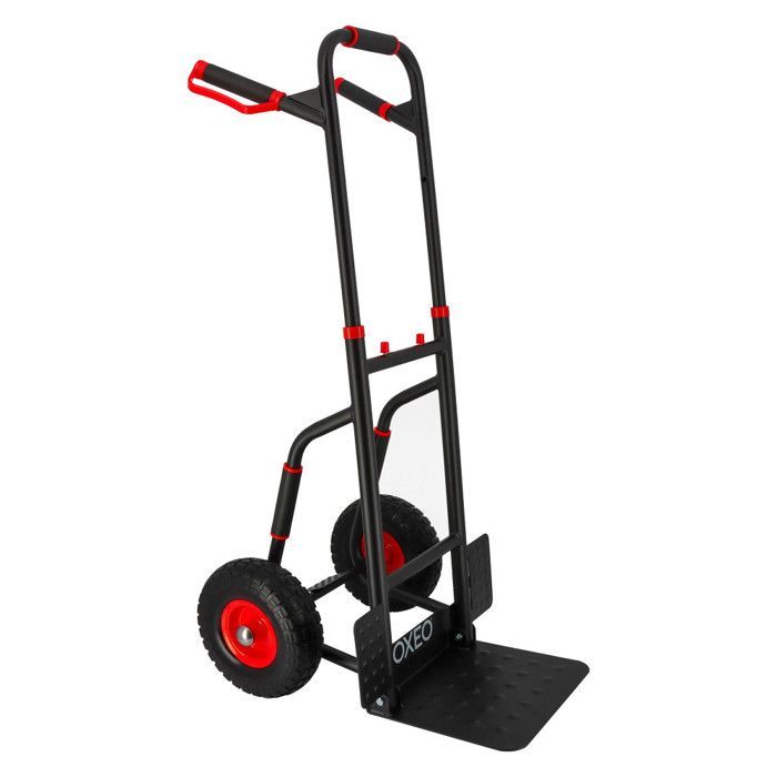 Carretilla plegable con ruedas antipinchazos - Capacidad de 250 kg - Acero reforzado - Asas ergonómicas - Plataforma plegable - Fácil de mover y manipular
