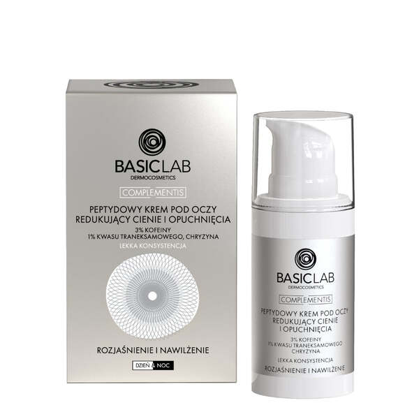 Cremă de ochi BasicLab Light Peptide pentru reducerea cearcănelor 15ml