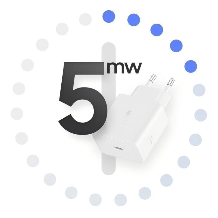Cargador ultrarrápido de 45 W - Para smartphones Samsung Galaxy - Blanco (Cable incluido)