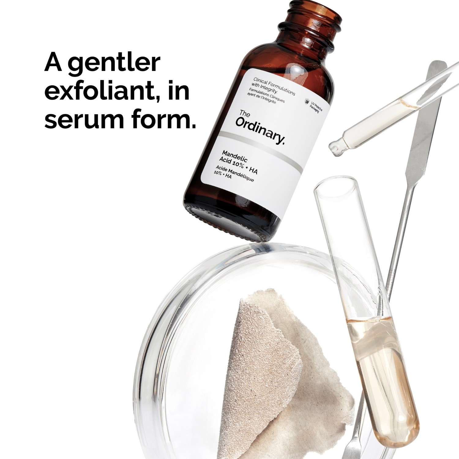 The Ordinary Glow serums vienmērīgai sejas krāsai, mandeļskābe 10% + hialuronskābe - 30 ml