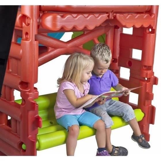 Aire de jeux La Maison des Bois - FEBER - toboggan et bac à sable en plastique anti-UV