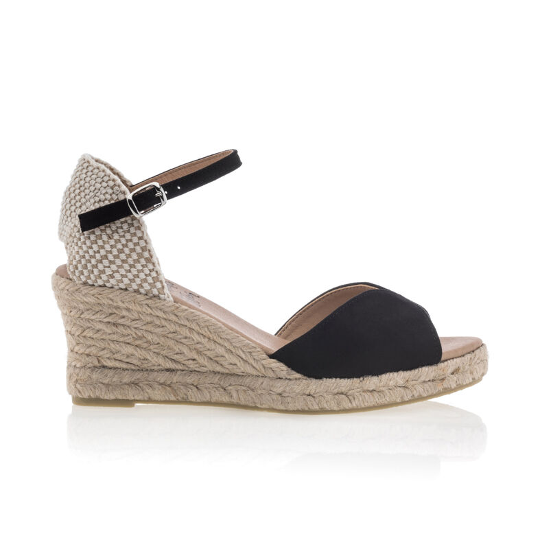 Zwarte espadrilles voor dames met touwzolen