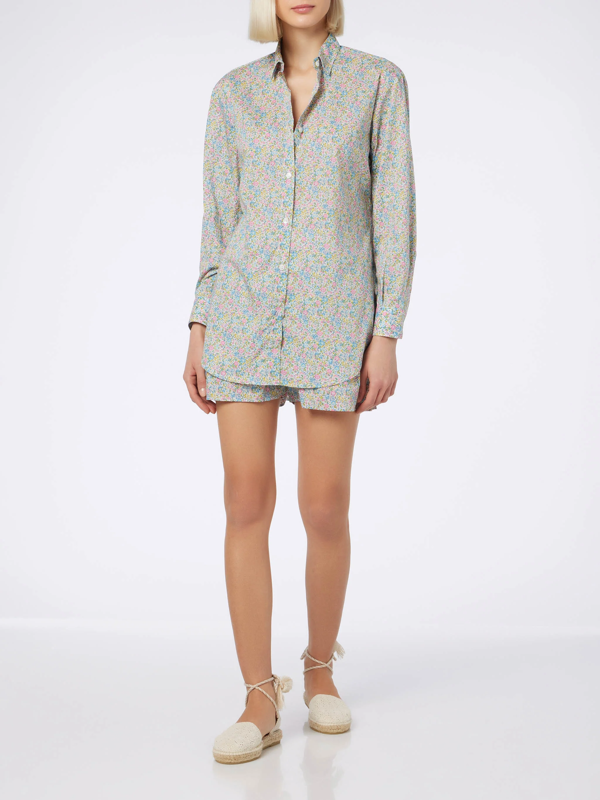 Oversized katoenen damesblouse met Emma & Georgina Brigitt print.