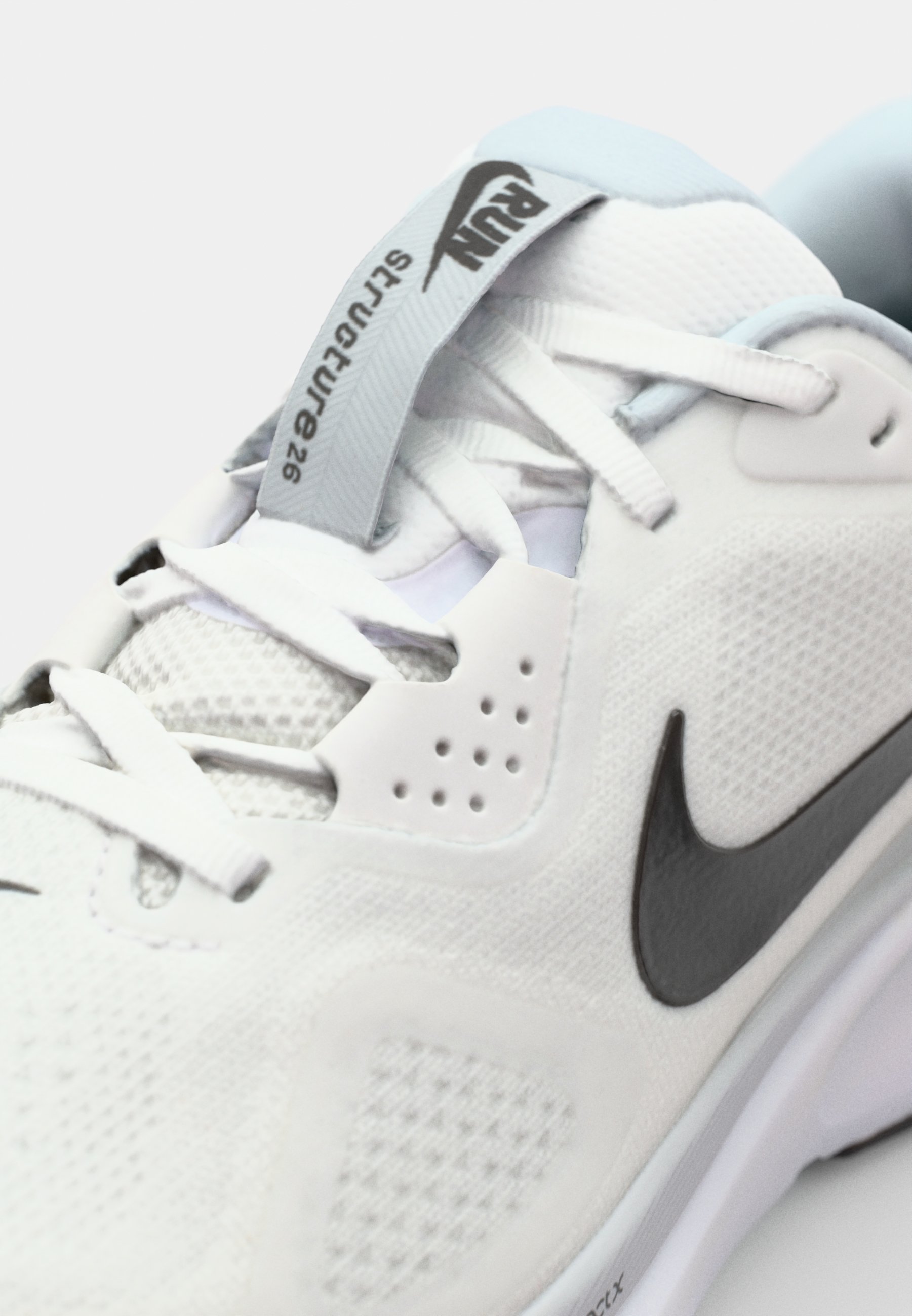 Nike Performance STRUCTURE 26 - Hardloopschoenen voor op de weg - wit/zwart/puur platina