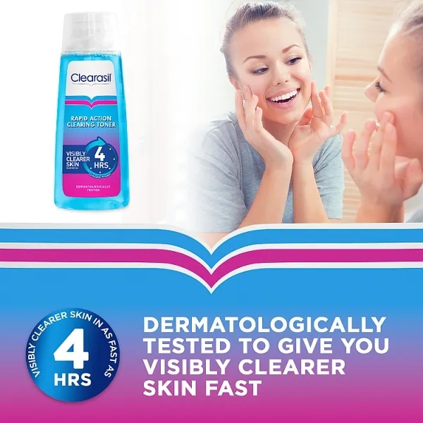 Clearasil Detergente Viso ad Azione Rapida per Pori Profondi e Tonico Anti-Acne 200ml