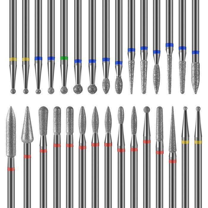 30 Pieces Nail Drill Bits Electric Nail File Bits for Manicure and Pedicure, Nail Drill Bits Cuticle Cleanser [YP209]