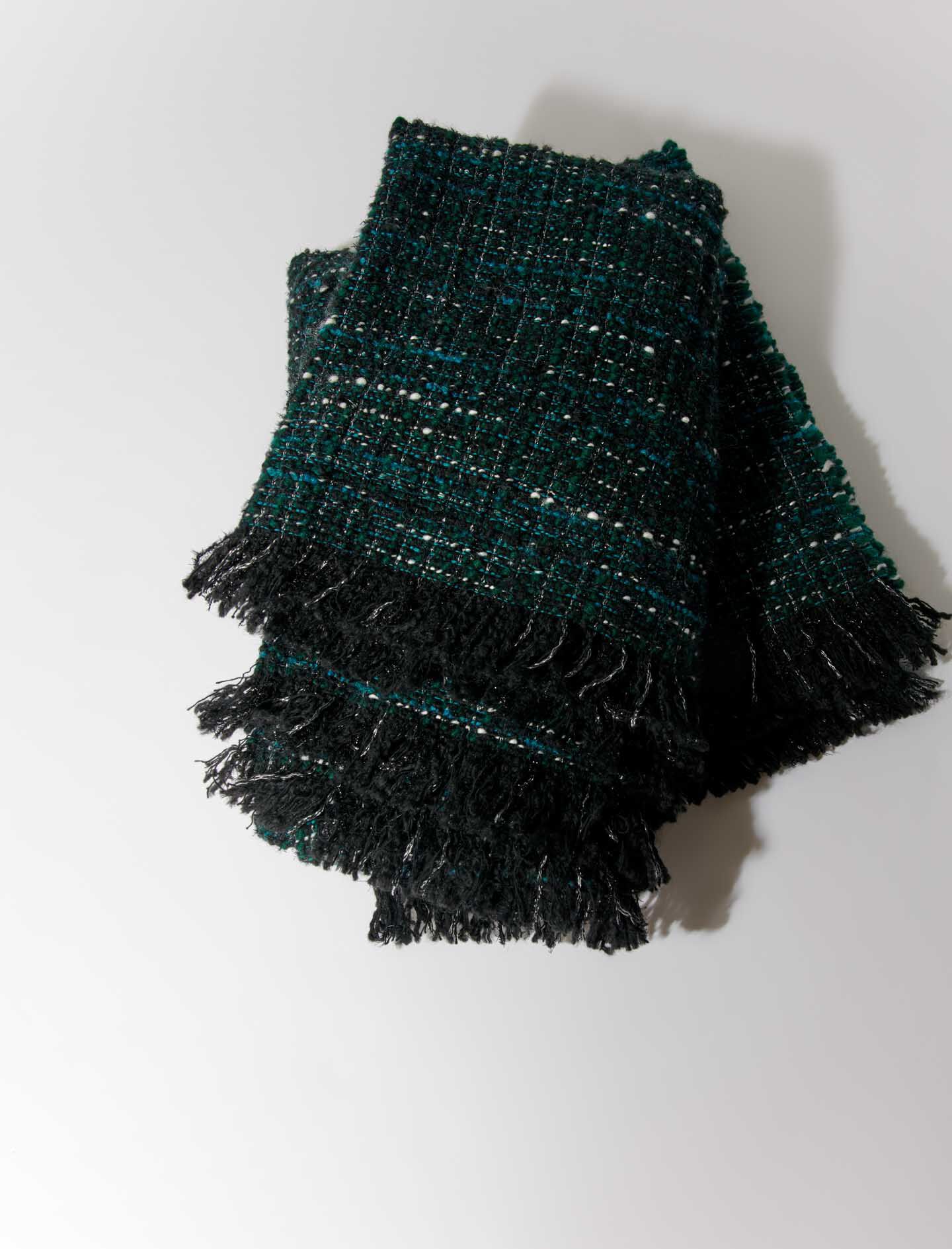 Tweed-poncho - Pullonvihreä