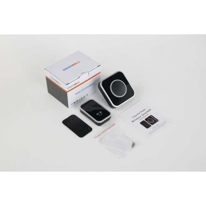 Waterproof Wireless Outdoor Doorbell - IP44 Waterproof, Mirror Finish, Colorful Flashing Light, 200M Range, 45 Melodies, 4 Volume Levels