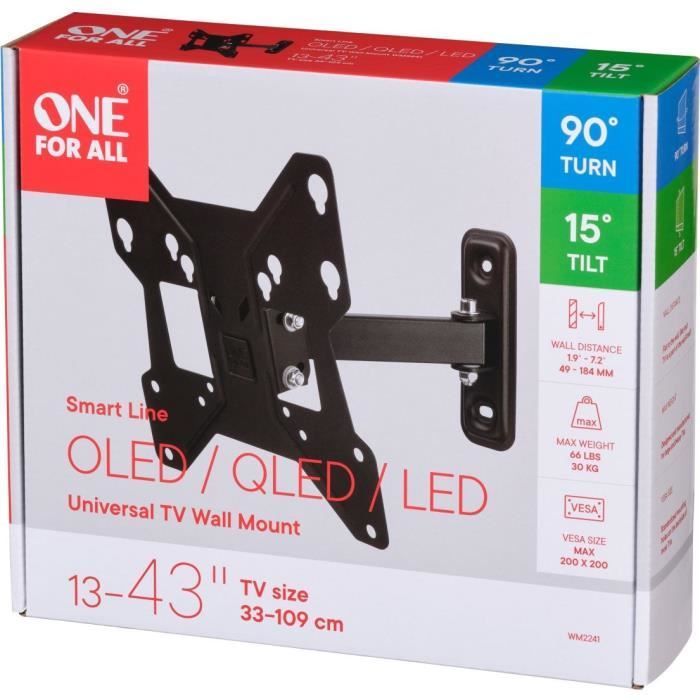 ONE FOR ALL WM2241 Wall mount with tilt and swivel adjustment (90°) for 13 to 43