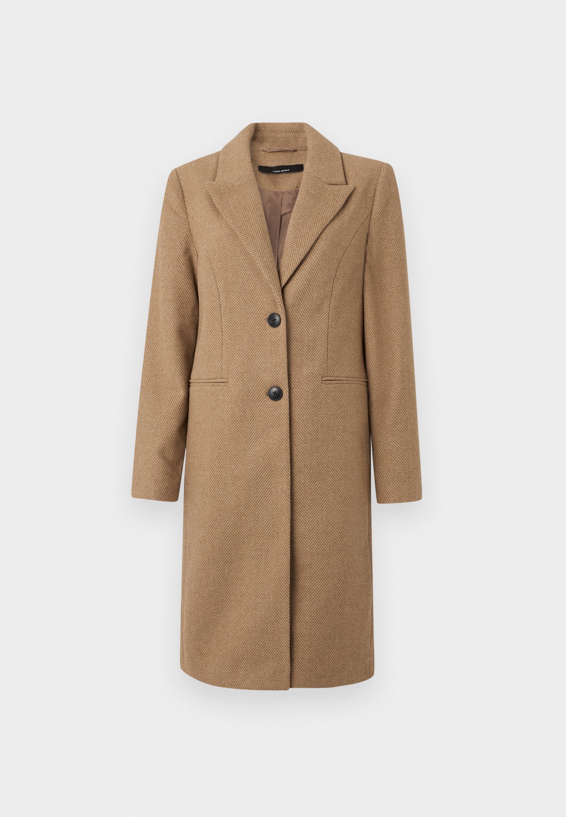 Vero Moda VMBLAZA HERRINGBONE LONG BOO - Cappotto classico - beige