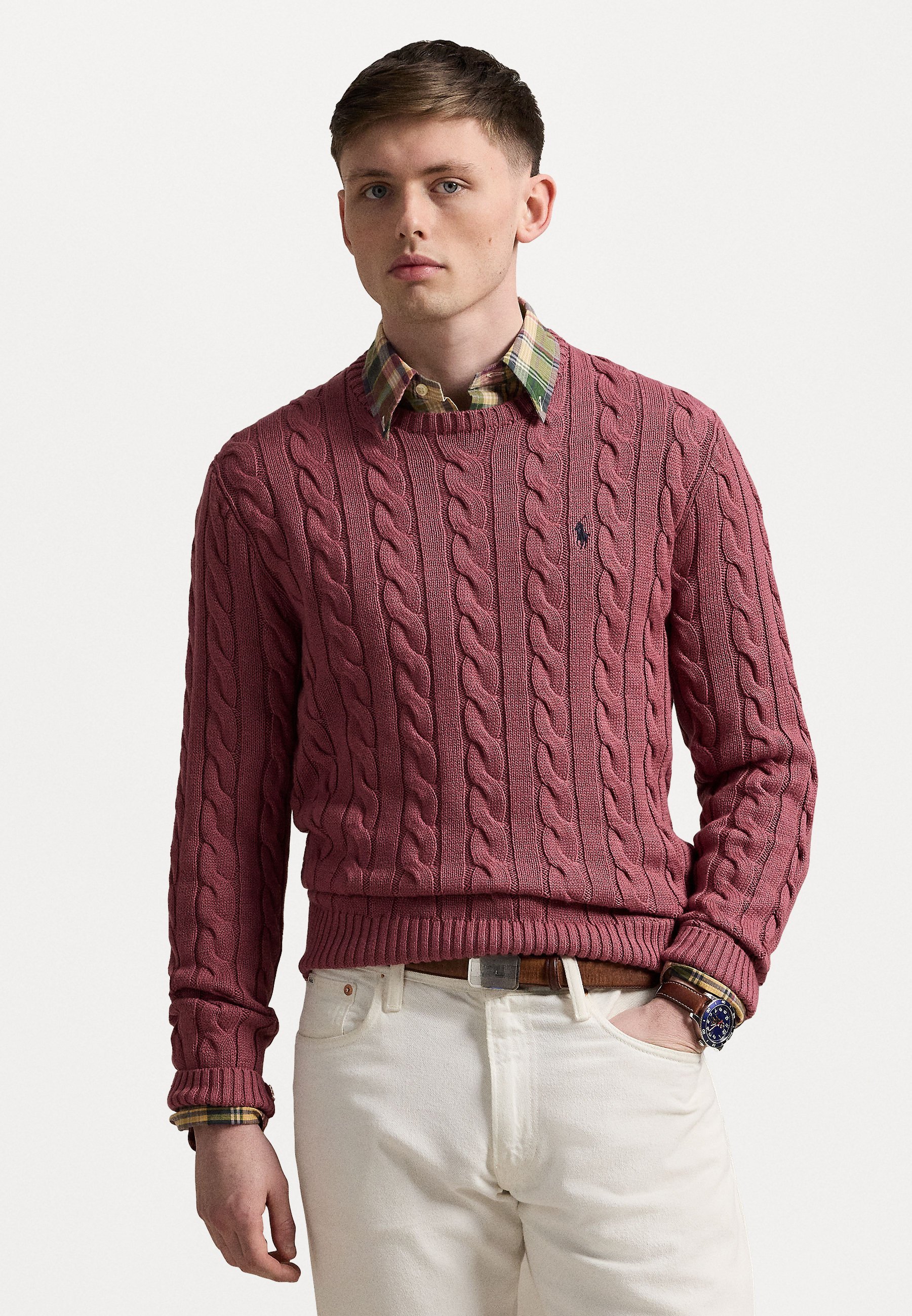Maglione in cotone a trecce Polo Ralph Lauren - Maglione - succo di prugna