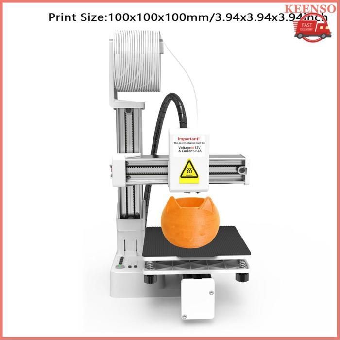 Impresora 3D pequeña KEENSO, impresora 3D de multiplexación por división de frecuencia, impresora de alto rendimiento, enchufe europeo, color blanco.