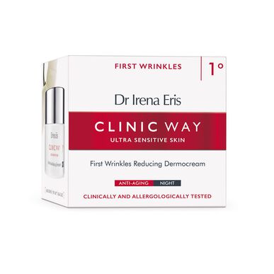 Dr. Irena Eris Clinic Way Ultra Sensitive Skin Noční zpevňující krém pro redukci prvních vrásek 50 ml