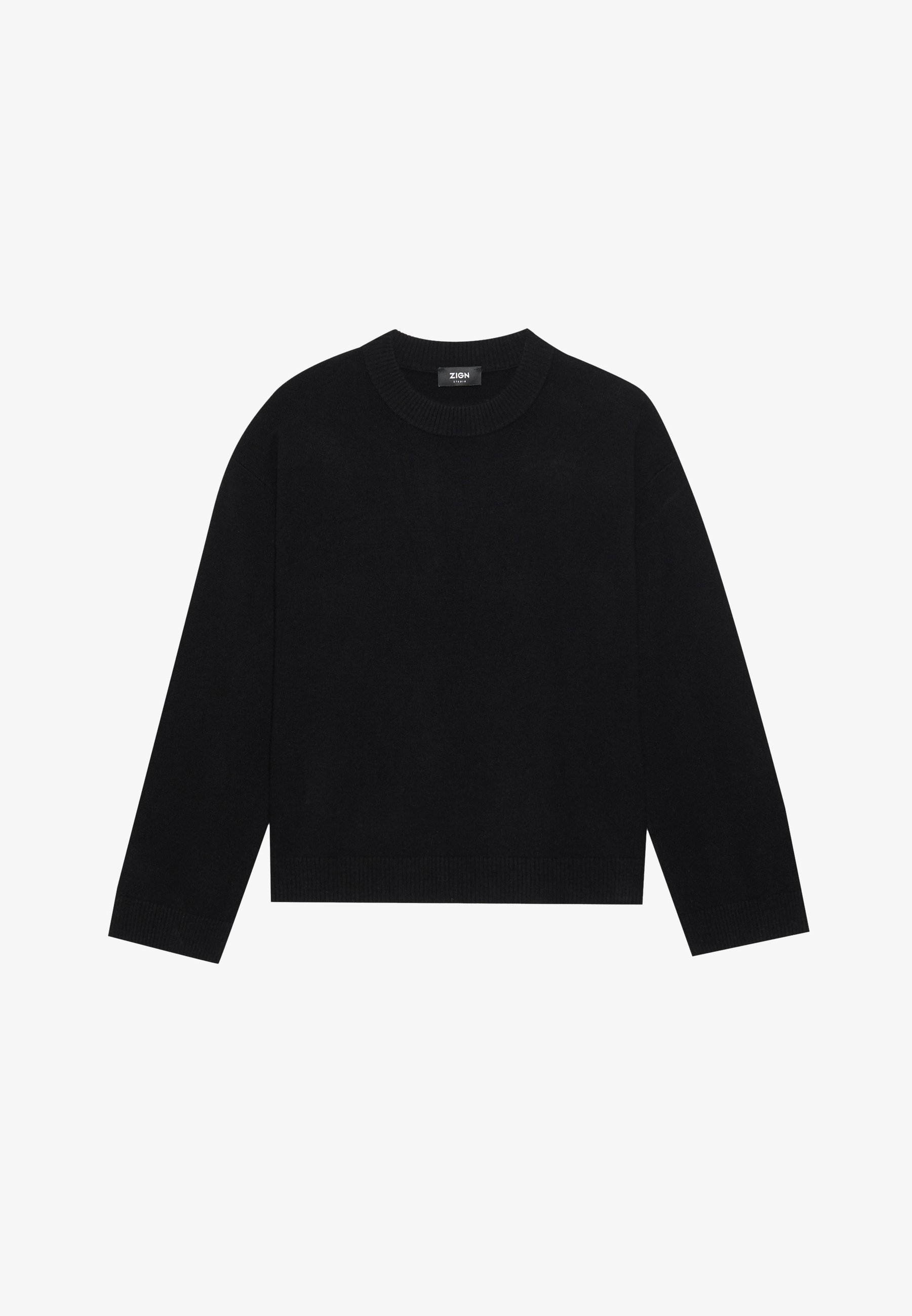 Pull Zign Studio en maille laine et cachemire mélangés - Noir