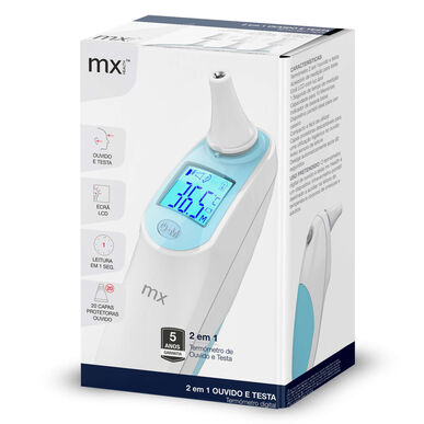Mx Health 2-in-1 digitaalinen lämpömittari korvalle ja otsalle, elektroninen lämpömittari infrapuna-anturilla, 1 kpl.