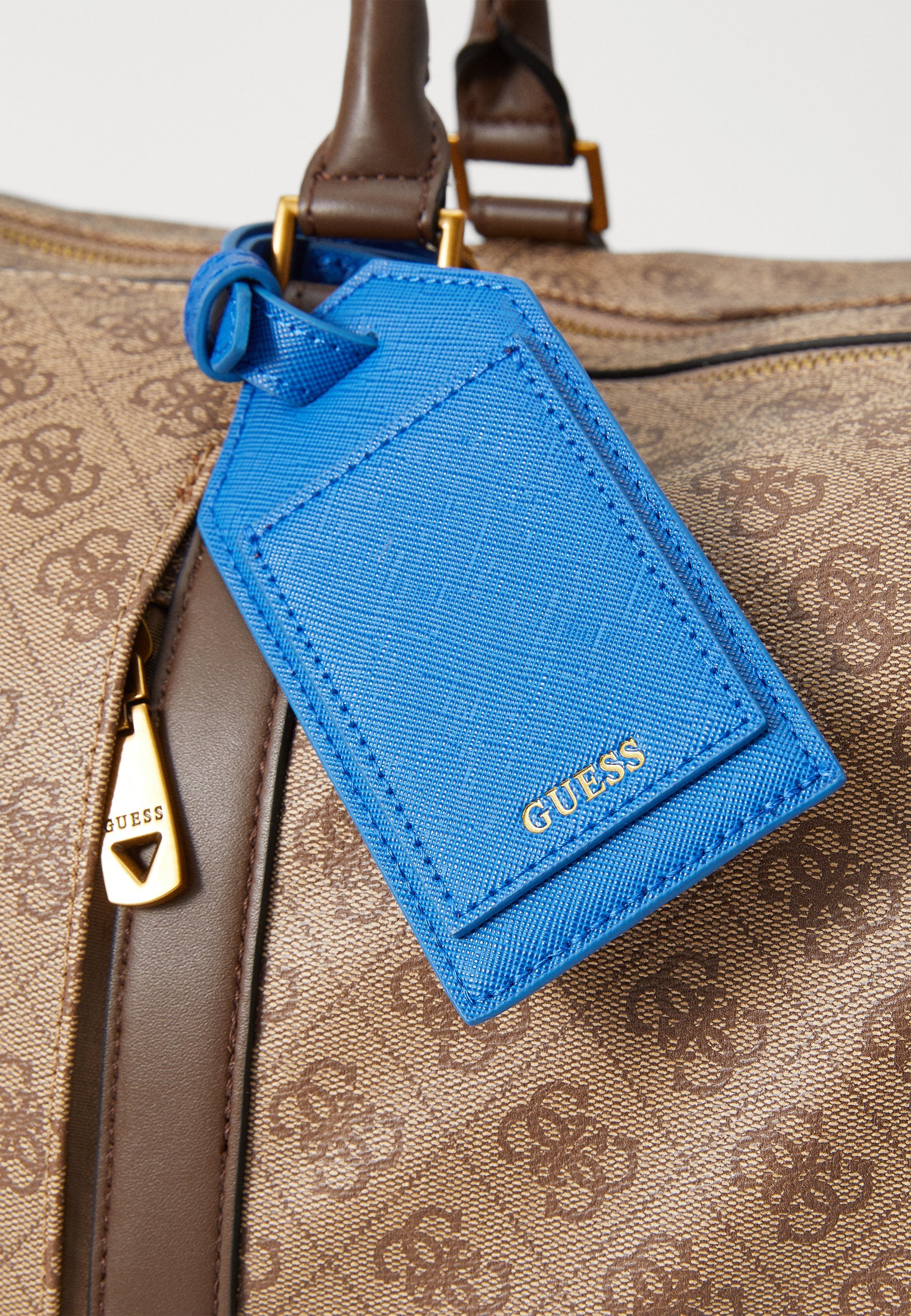 Guess PISA DOUBLE ZIP - Wochenendtasche - beige/braun/blau