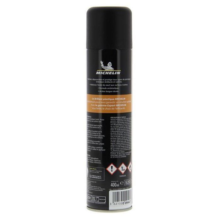 Lucidante e detergente per cruscotti 400 ml - MICHELIN - Gamma EXPERT - per plastiche interne lucide e satinate