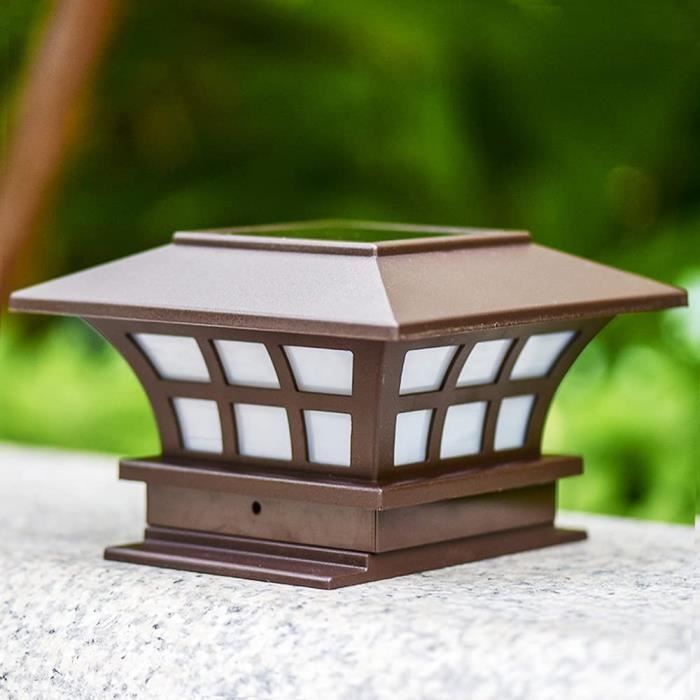 Lámpara de columna tipo bolardo moderna con tapa solar para exteriores, iluminación exterior, lámpara de pilar exterior de ABS, resistente al agua IP65 Stigma Light[349]