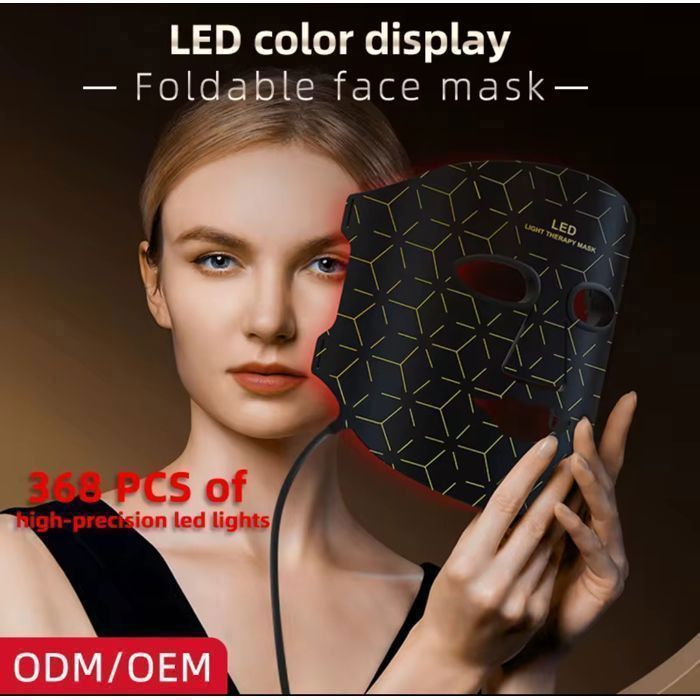 Maschera viso a LED per terapia: rassodante, antirughe, illuminante e anti-età, delicata, rilassante terapia a luce calda, senza fili