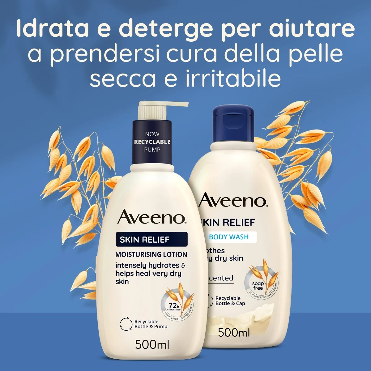 AVEENO Aveeno Skin Relief Wash Gel de banho calmante 500 ml fórmula vegana