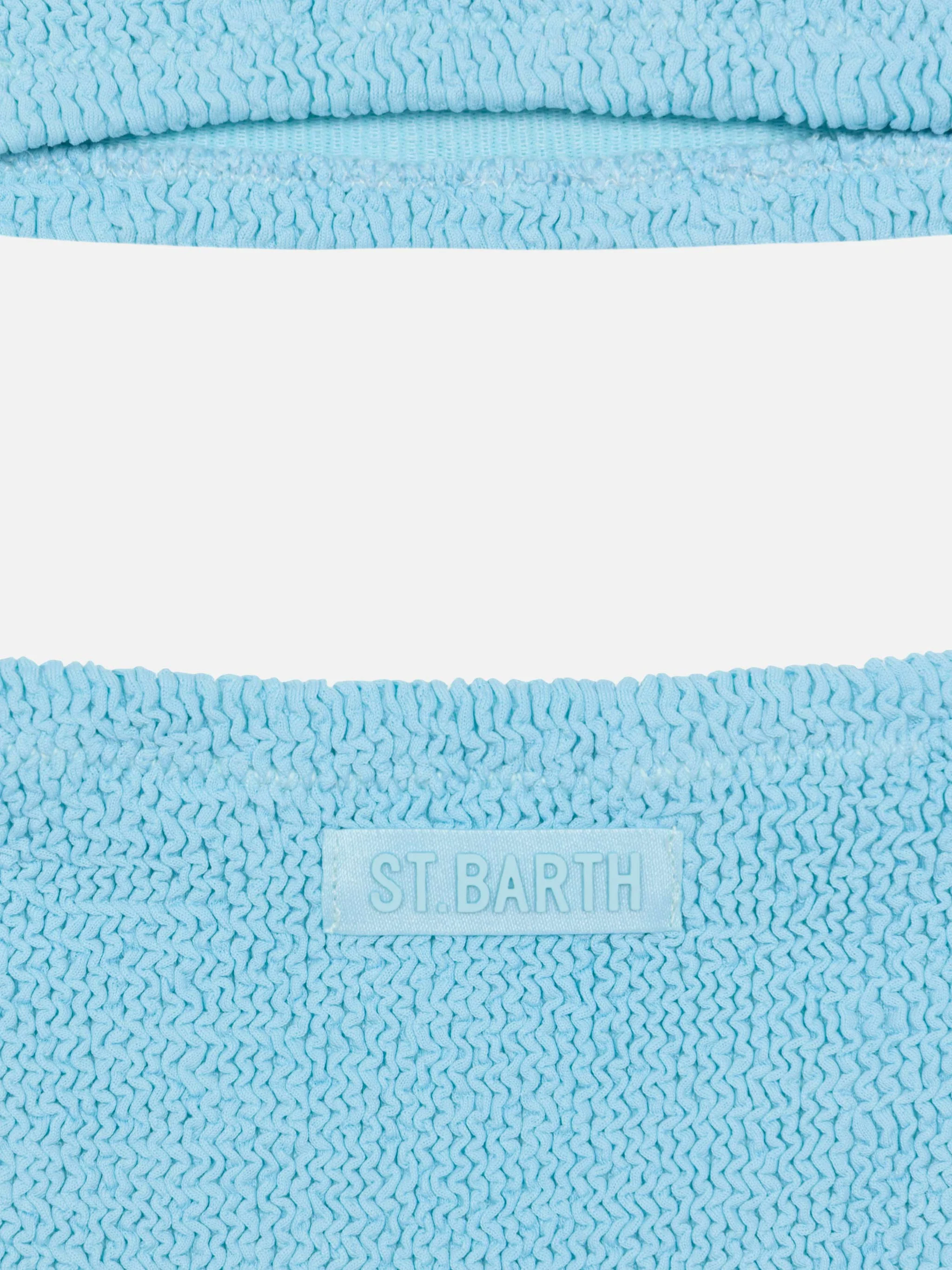 Bikini een triangolo Baker in crinkle azzurro