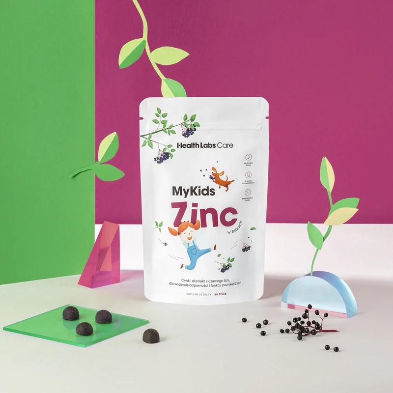 „Health Labs Care MyKids“ cinko maisto papildas, minkštos kramtomosios kapsulės su cinku